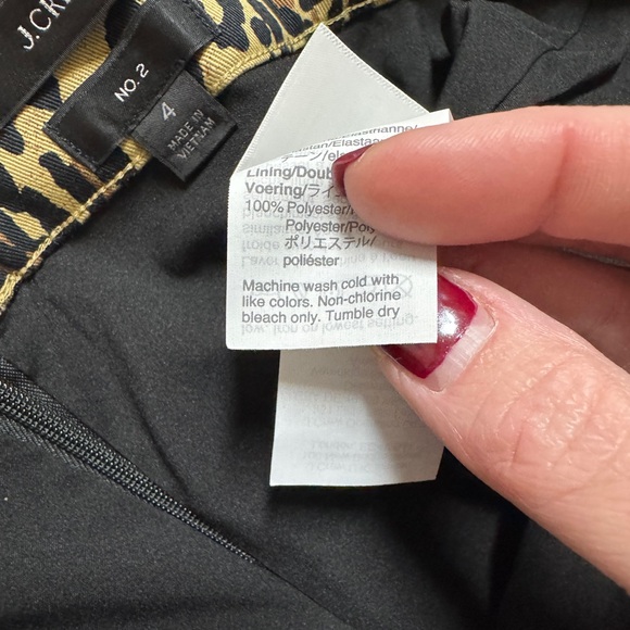 J. Crew No 2 Pencil Skirt Stretch Cotton Leopard Size 4 NWT - Picture 7 of 15